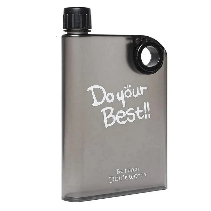 A5 Flat Water Bottle Slim Notebook Style Reusable Water Bottle (420ML) - Drinkware Accessory Designed For Hydration (Random Color)