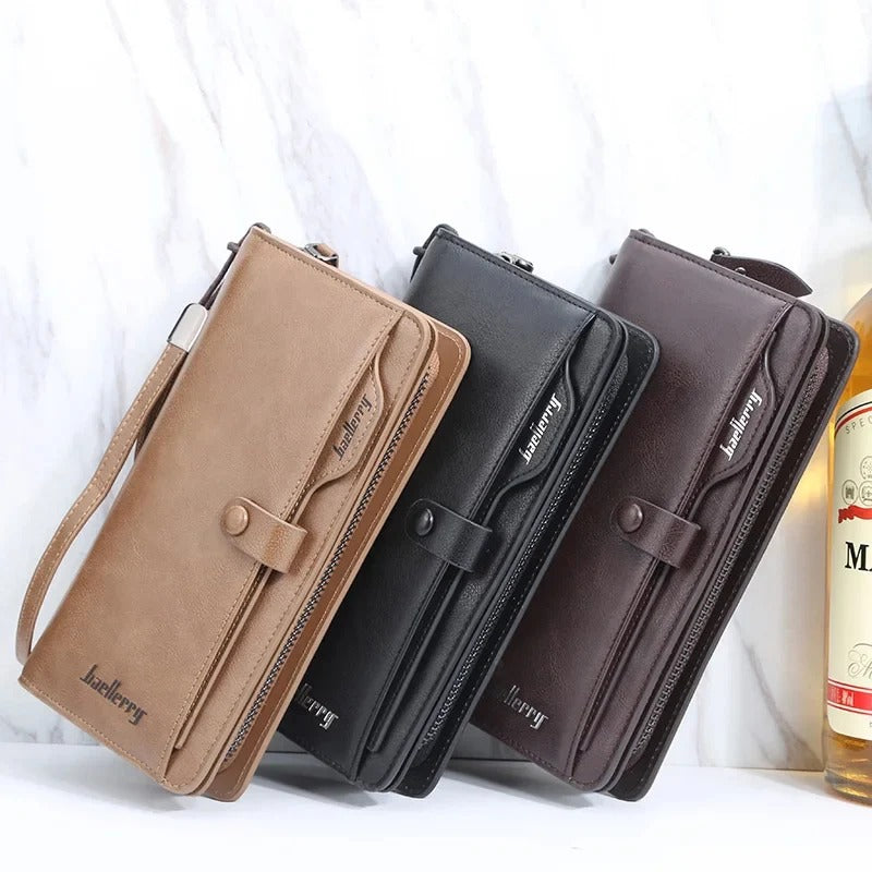 Balebaily Long Zipper Wallet for Men & Women PU Leather Wallet