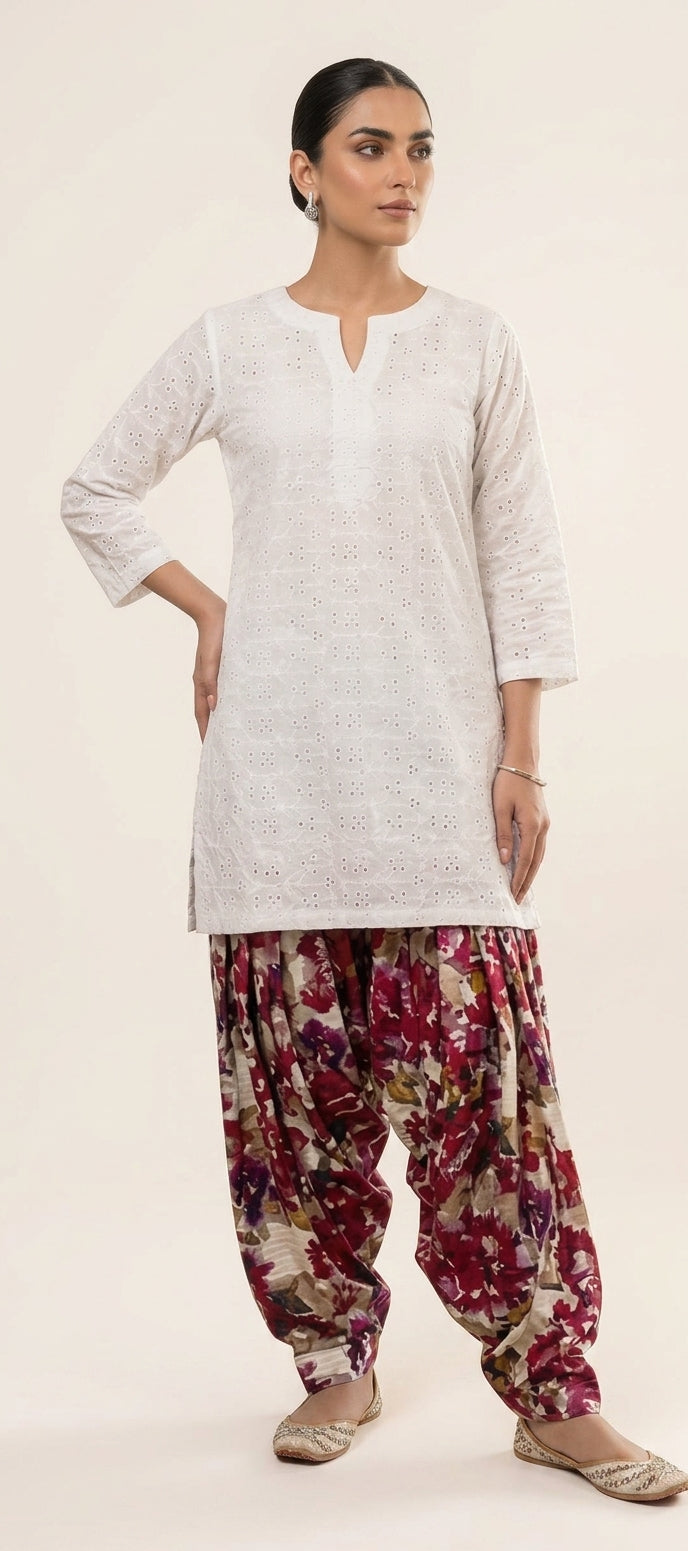 Ivory Grace Chikankari – Premium Embroidered Lawn 2PC Suit