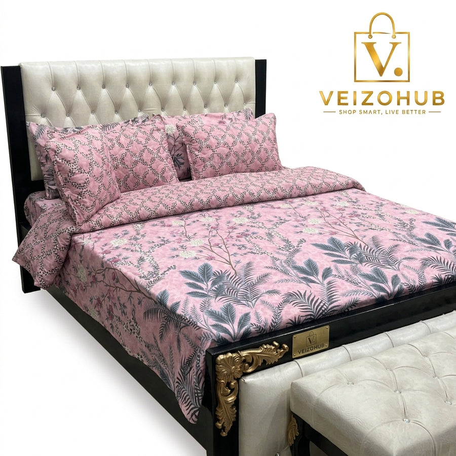 Soft Pink Patterned 7Pc Comforter Set