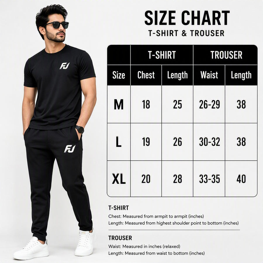 Premium Micro Men’s Tracksuit PUBG Print – Comfortable Sportswear | Gym & Workout Suitortswear With Trouser - Black Extra Large