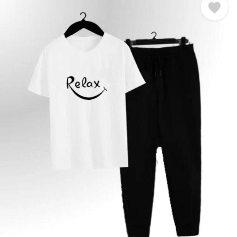 Premium Micro Men’s Tracksuit Relax Print – Comfortable Sportswear | Gym & Workout Suit - Black Extra Large