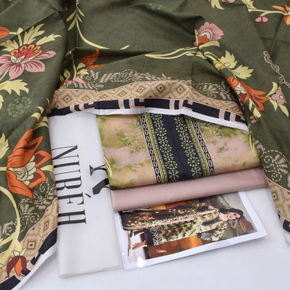 Nureh Digital Printed Lawn 3-Piece Ensemble – Summer Collection