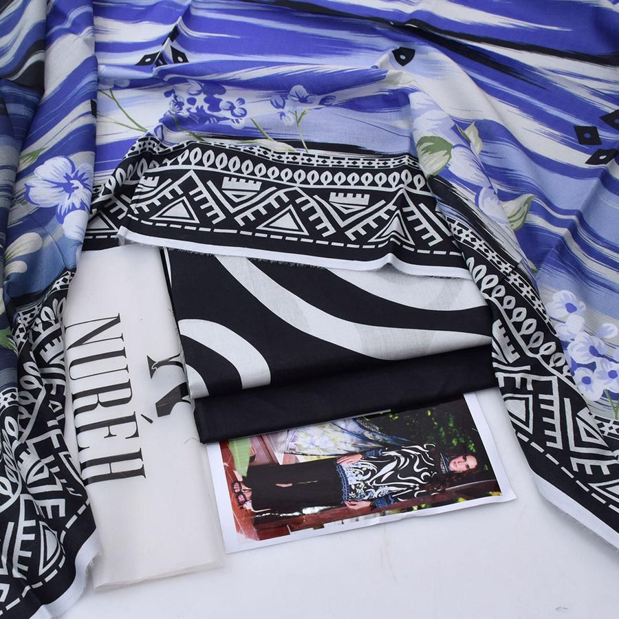 Nureh Digital Printed Lawn 3-Piece Ensemble β Summer Collection