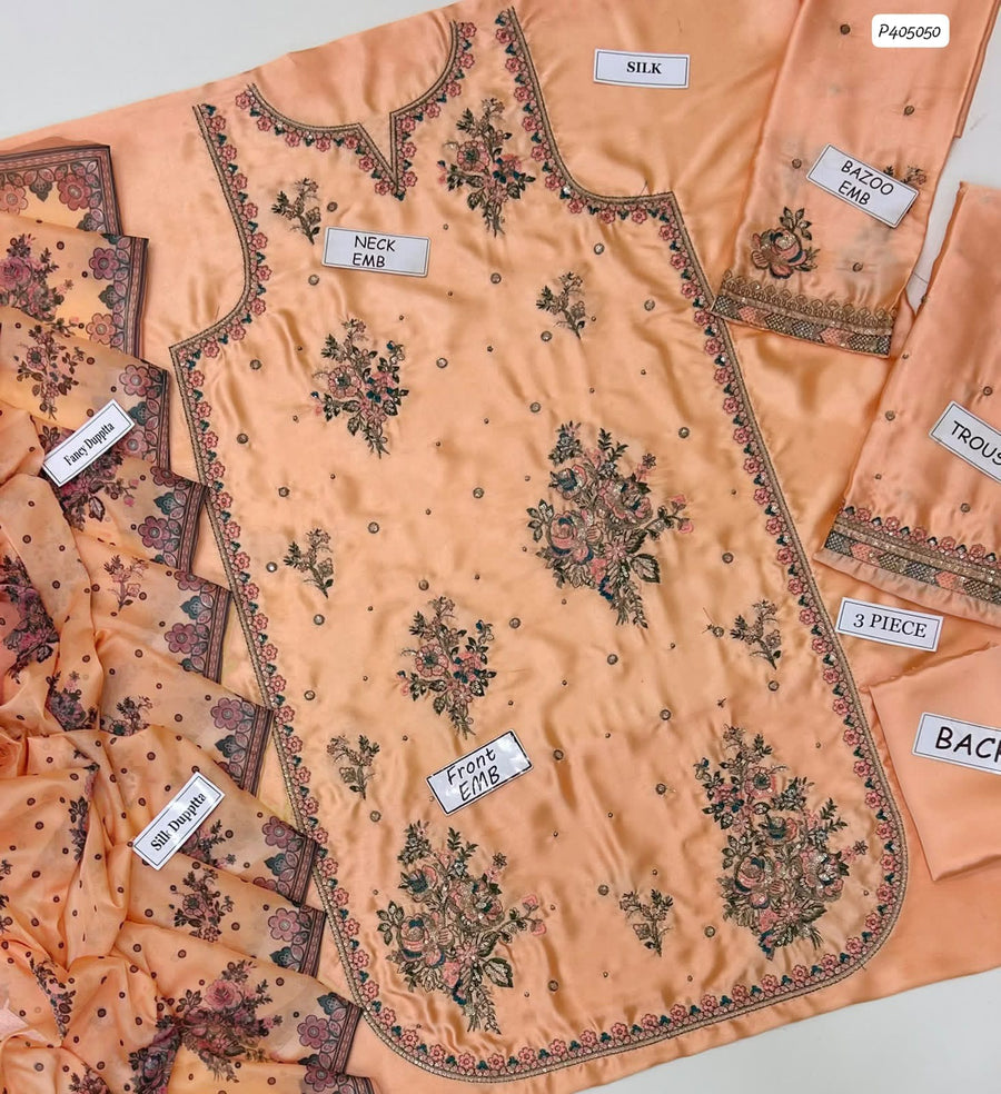 Zanib Chottani Silk Collection 2026 – Premium Embroidered 3-Piece Suit