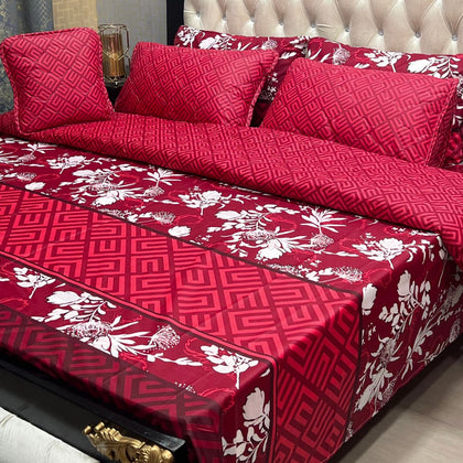 Red Geometric 7Pc Comforter Set