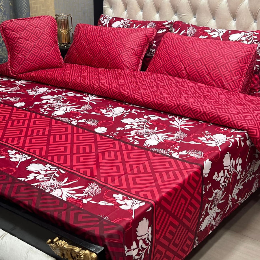 Red Geometric 7Pc Comforter Set
