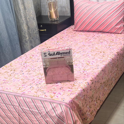4Pc Bedsheet Set – Soft Pink Bloom
