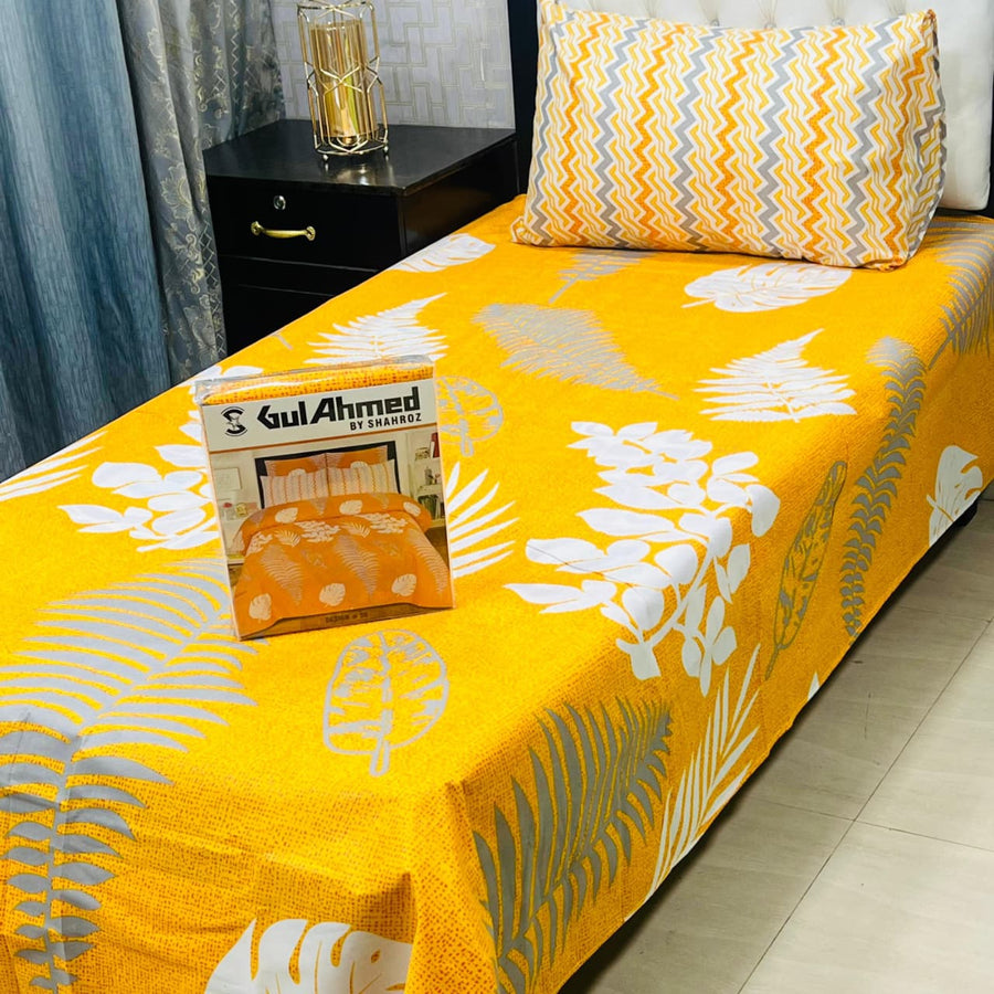 4Pc Bedsheet Set – Yellow Floral Elegance