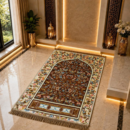 Premium Madina Style Velvet Prayer Mat (Janamaz) – Hajj & Umrah Collection