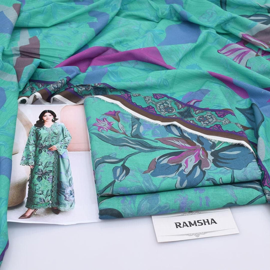 Ramsha Mint Green 3PC Digital Printed Lawn Suit