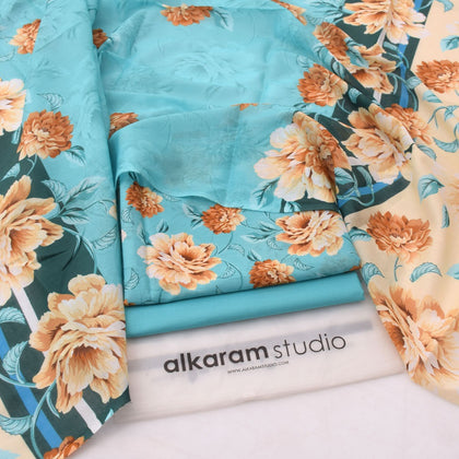 Alkaram Summer Lawn 2026 – Aqua Floral