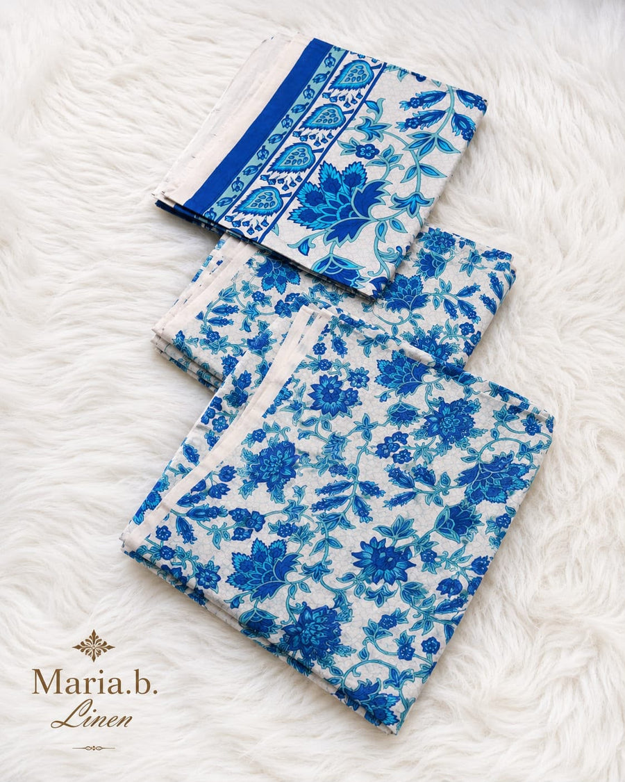 Sapphire Bloom – 3-Piece Unstitched Printed Linen Suit