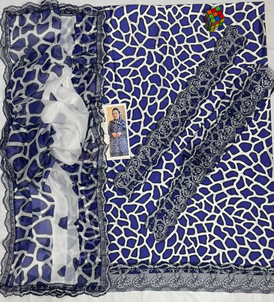 Contemporary Abstract Print Straight Shirt with Solid Trousers & Dupatta