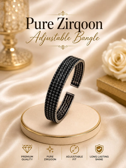 Pure Zirqoon Sparkling Stone Adjustable Gold-Plated Bangle