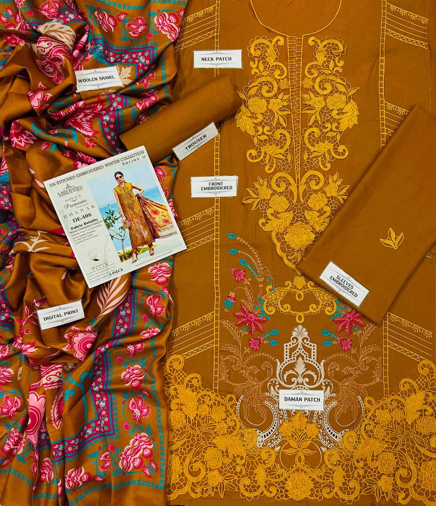 VEIZOHUB Winter Collection 2026/27 – Premium 3PC Dhanak Embroidered Suit ✨