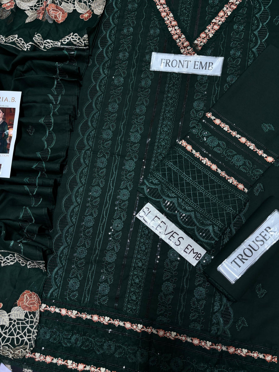 MARIA.B Premium Version 3PC Embroidered Dhanak Suit – Winter Collection 2026/27