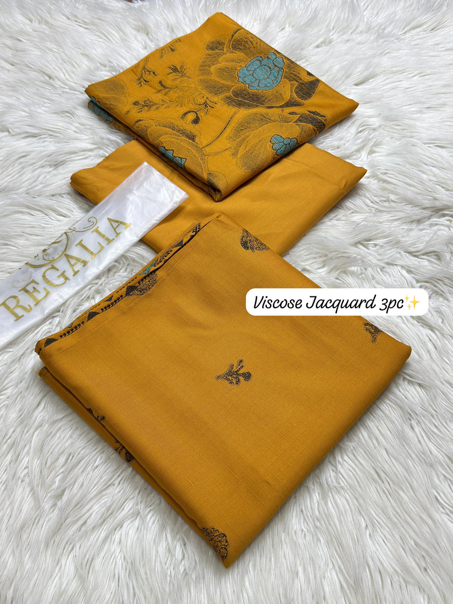 Regalia Premium Viscose Jacquard 3-Piece Unstitched Suit (2026 Collection)