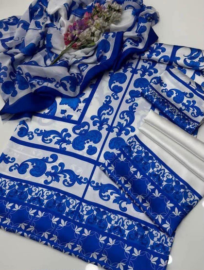Lulusar Designer Digital Printed Silk Suit with Silk Dupatta (3Pc)