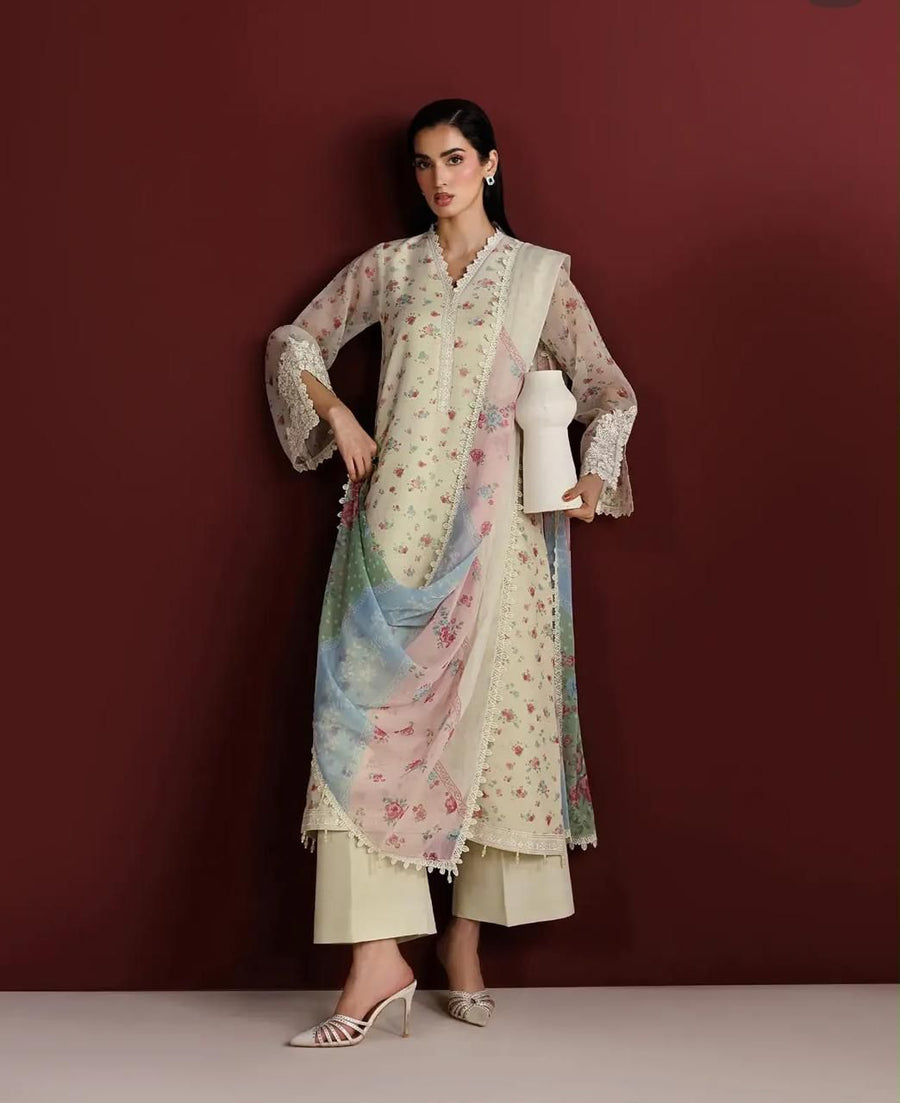 Farasha Luxury Chiffon Collection | Unstitched 3-Piece Heavy Embroidered Suit