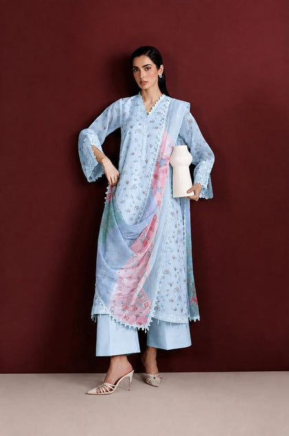 Farasha Luxury Chiffon Collection | Unstitched 3-Piece Heavy Embroidered Suit