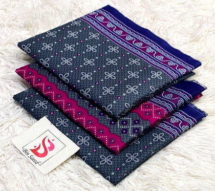Bin Saeed Original Printed Lawn Collection | Charcoal Grey & Magenta 3-Piece Summer Suit