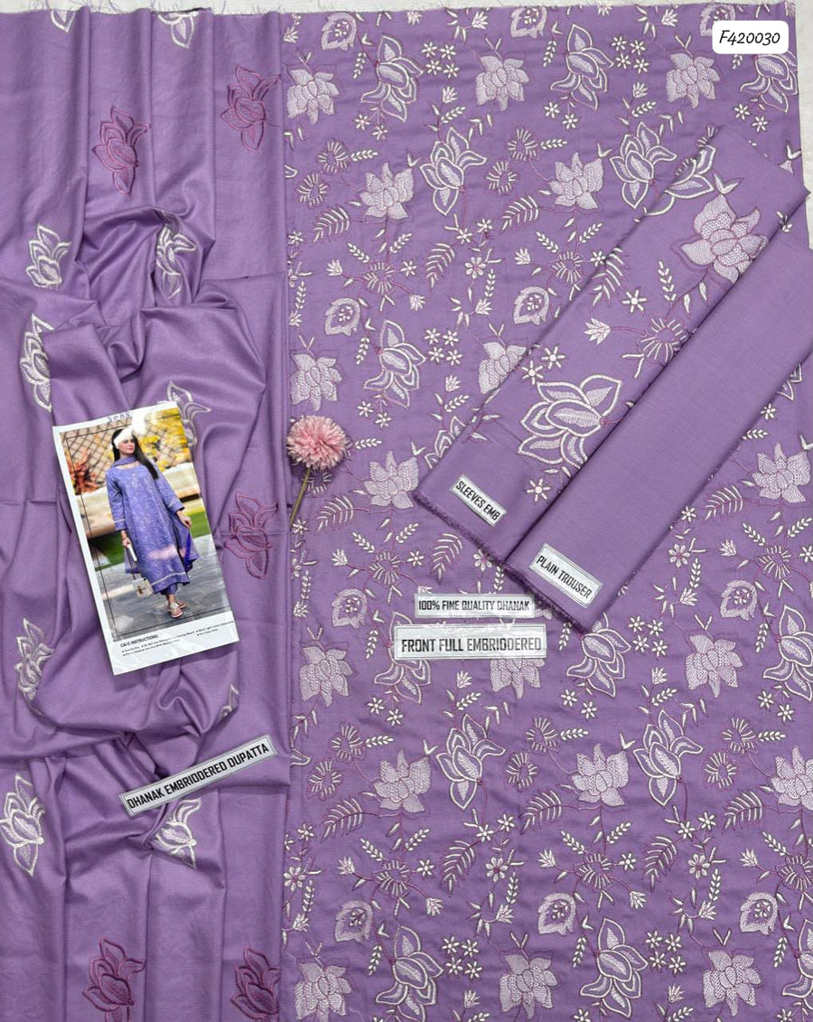 Bareeze Premium Full Procedure Dhanak Embroidered 3-Piece Suit – Winter 2026–27