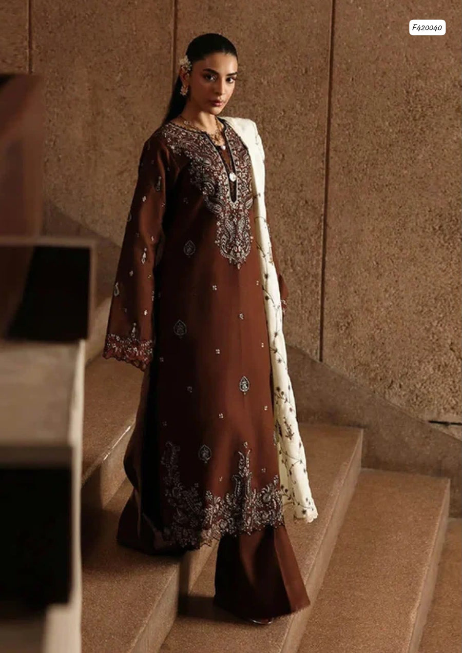 Rajbari Premium Airjet Dhanak Embroidered 3-Piece Suit – Winter 2026–27