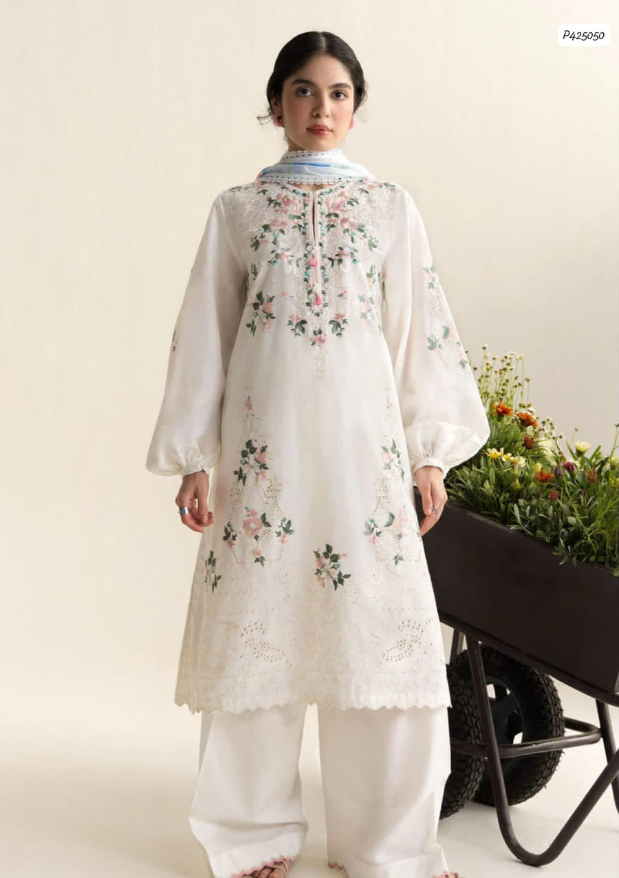 Coco by Zara Shahjahan Chikankari Embroidered Dhanak 3-Piece Suit – Winter 2026