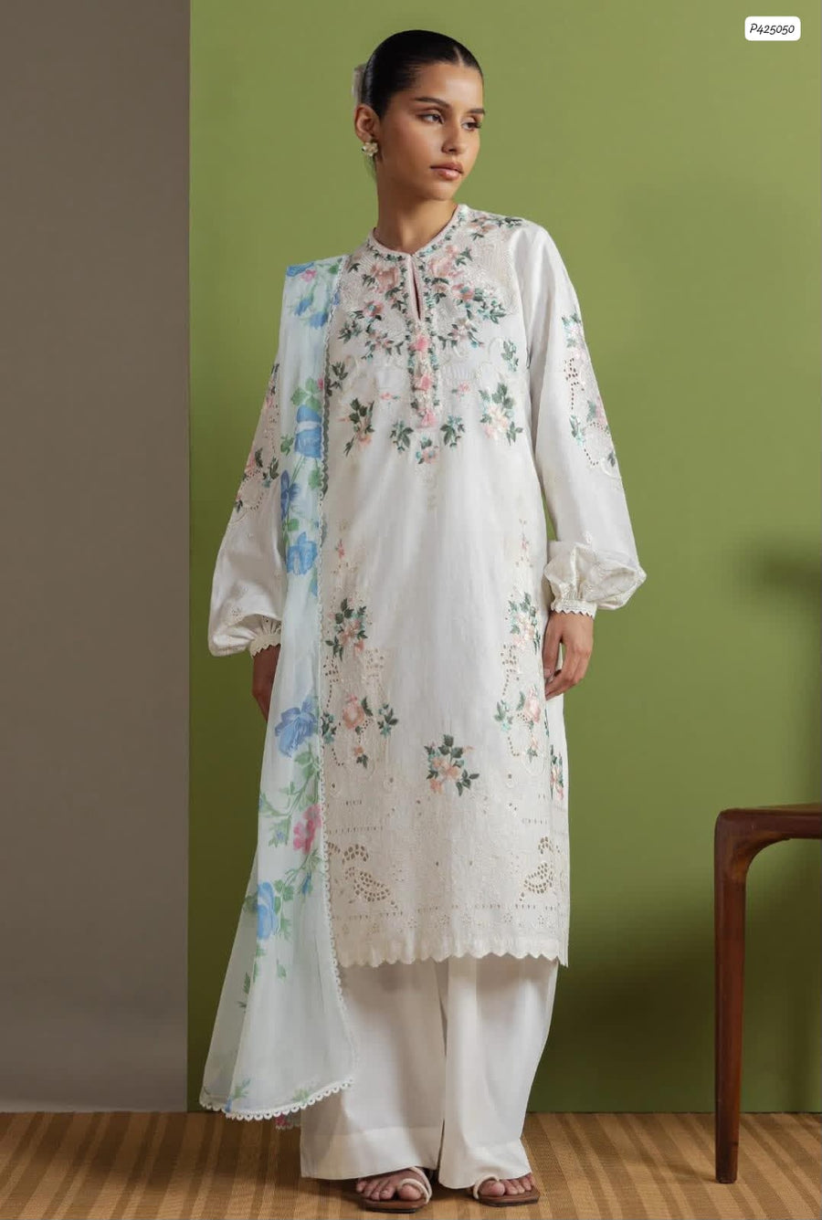 Coco by Zara Shahjahan Chikankari Embroidered Dhanak 3-Piece Suit – Winter 2026