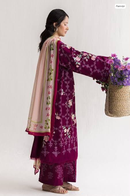 Coco by Zara Shahjahan Elegant Embroidered Dhanak 3-Piece Suit – Winter 2026