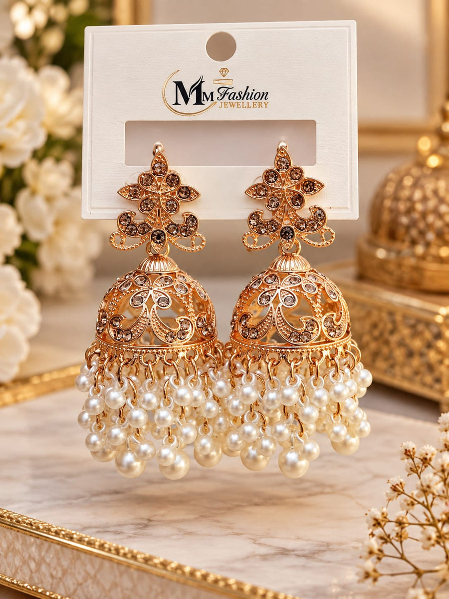 Gold-Plated Waterproof Jhumkies β 4 Random Colors