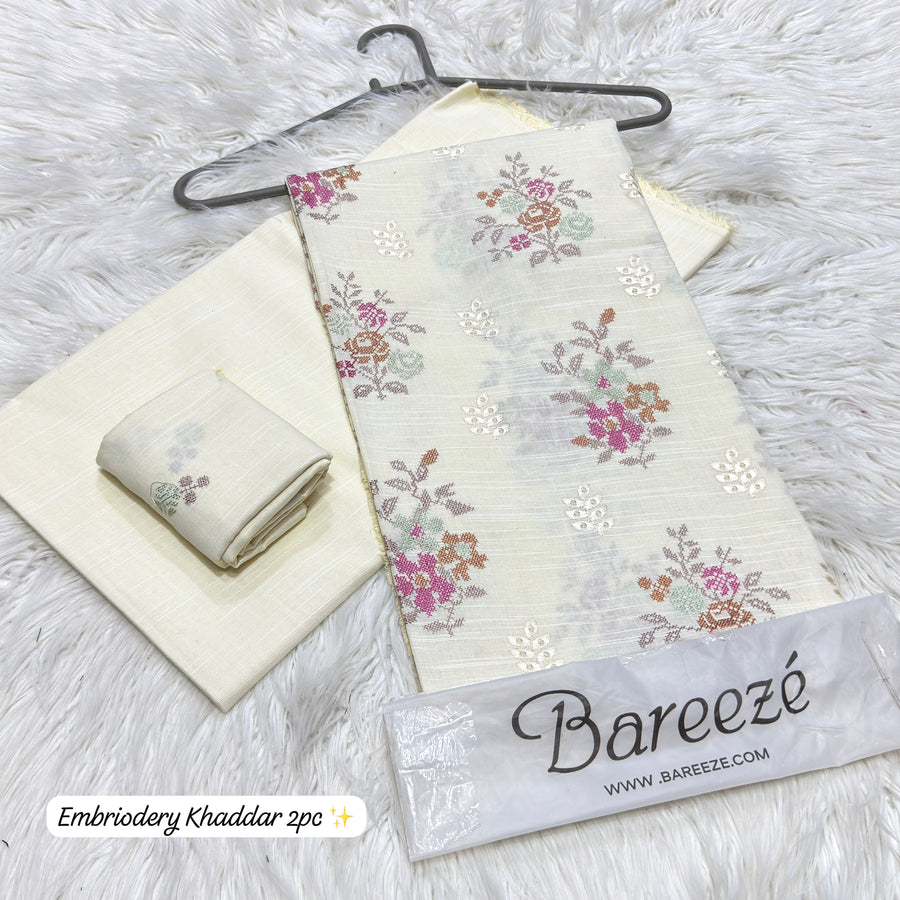 Bareeze Embroidered Khaddar 2-Piece Women's Unstitched Fabric