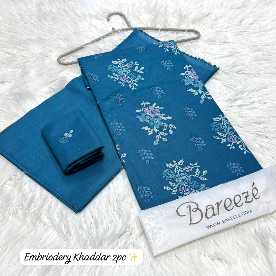 Bareeze Embroidered Khaddar 2-Piece Women's Unstitched Fabric
