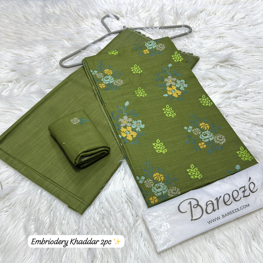 Bareeze Embroidered Khaddar 2-Piece Women's Unstitched Fabric