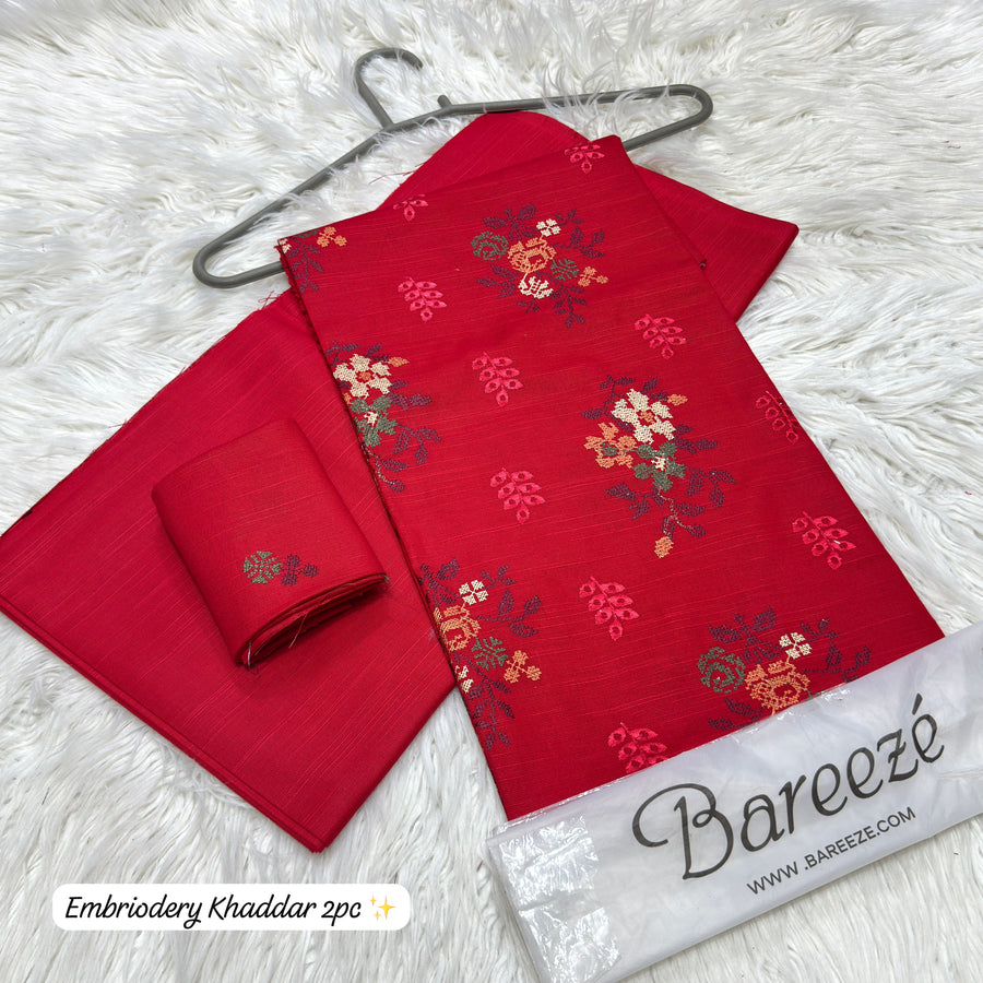 Bareeze Embroidered Khaddar 2-Piece Women's Unstitched Fabric