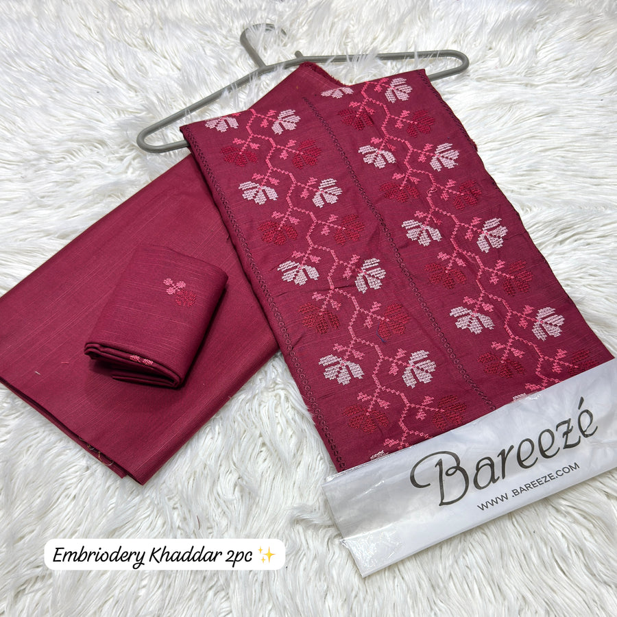 Bareeze Embroidered Khaddar 2-Piece Women's Unstitched Fabric