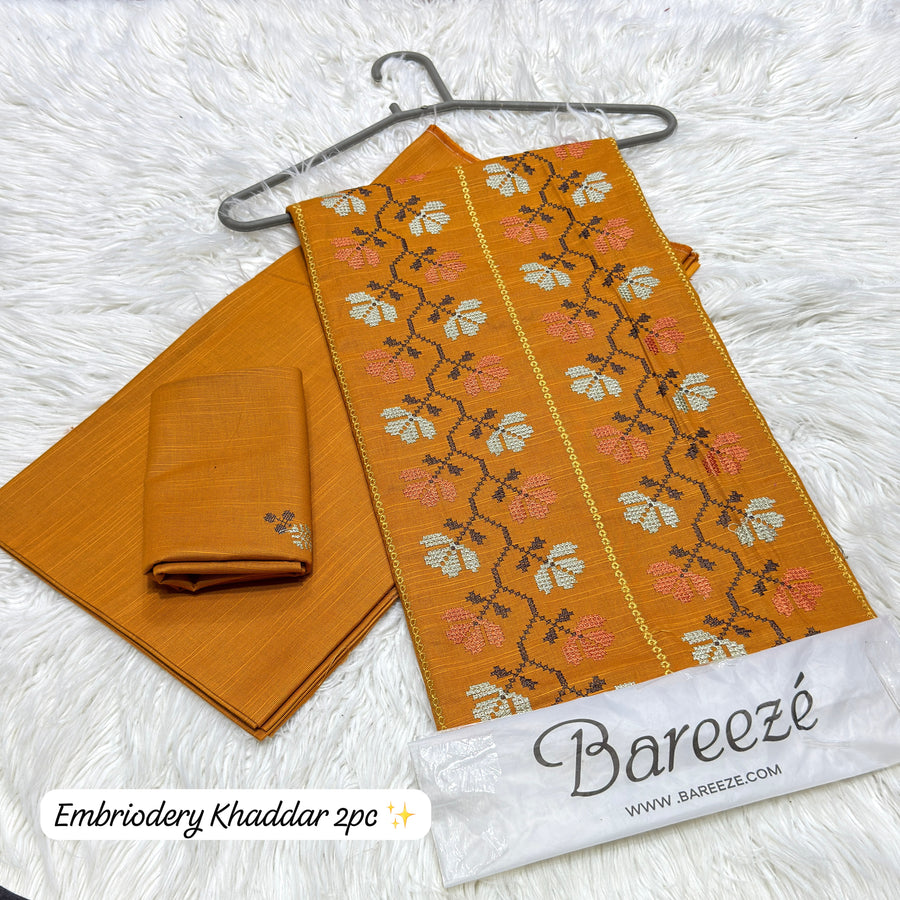 Bareeze Embroidered Khaddar 2-Piece Women's Unstitched Fabric