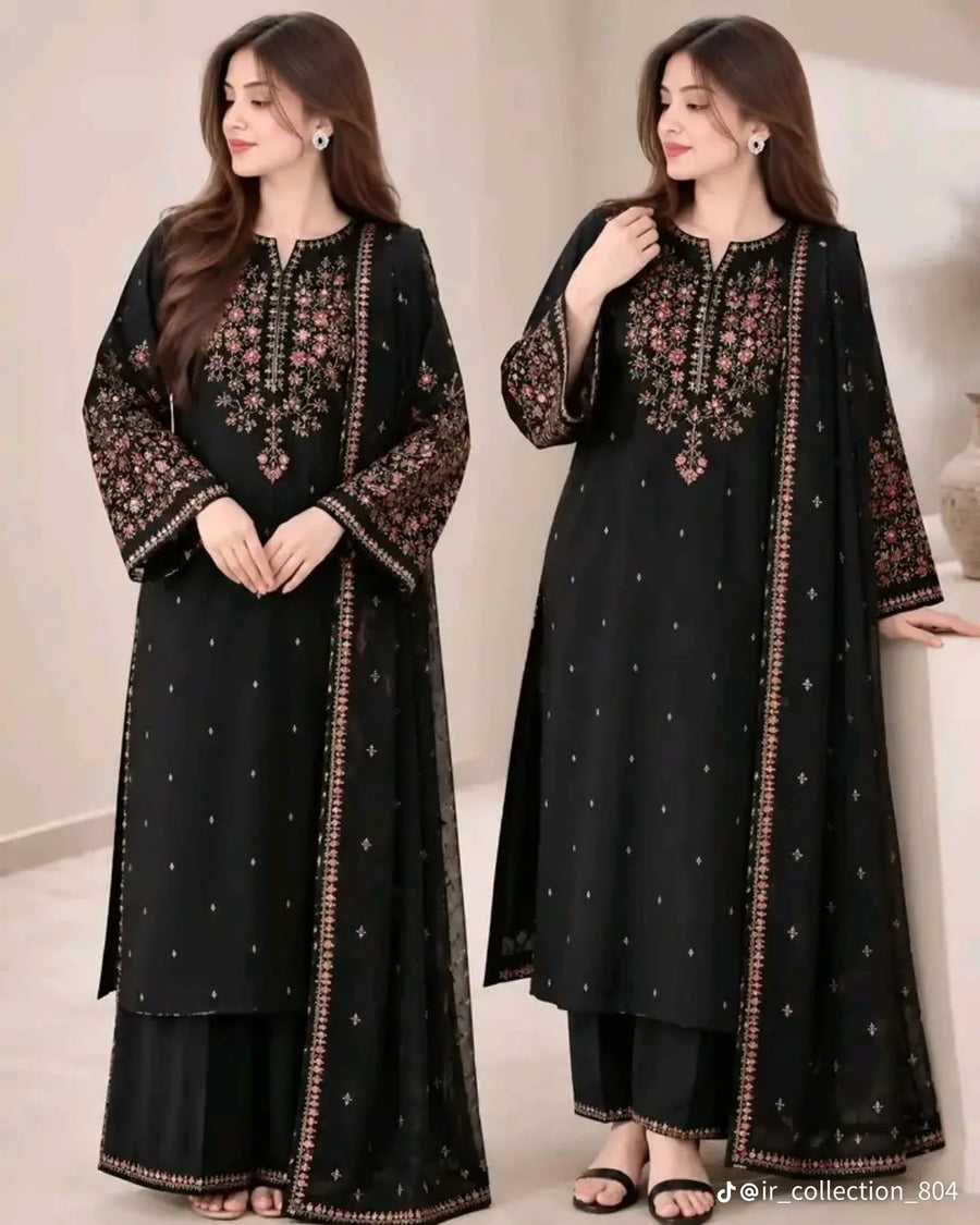 Luxury Winter Dhanak 3-Piece Embroidered Suit by Batik – Unstitched Collection