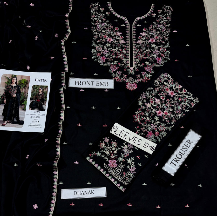 Luxury Winter Dhanak 3-Piece Embroidered Suit by Batik – Unstitched Collection