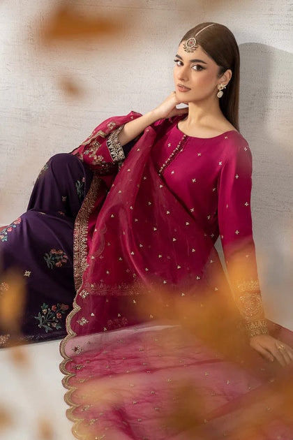 Exclusive Maria.B Heavy Embroidered Silk Suit – Most Viral Article of the Year