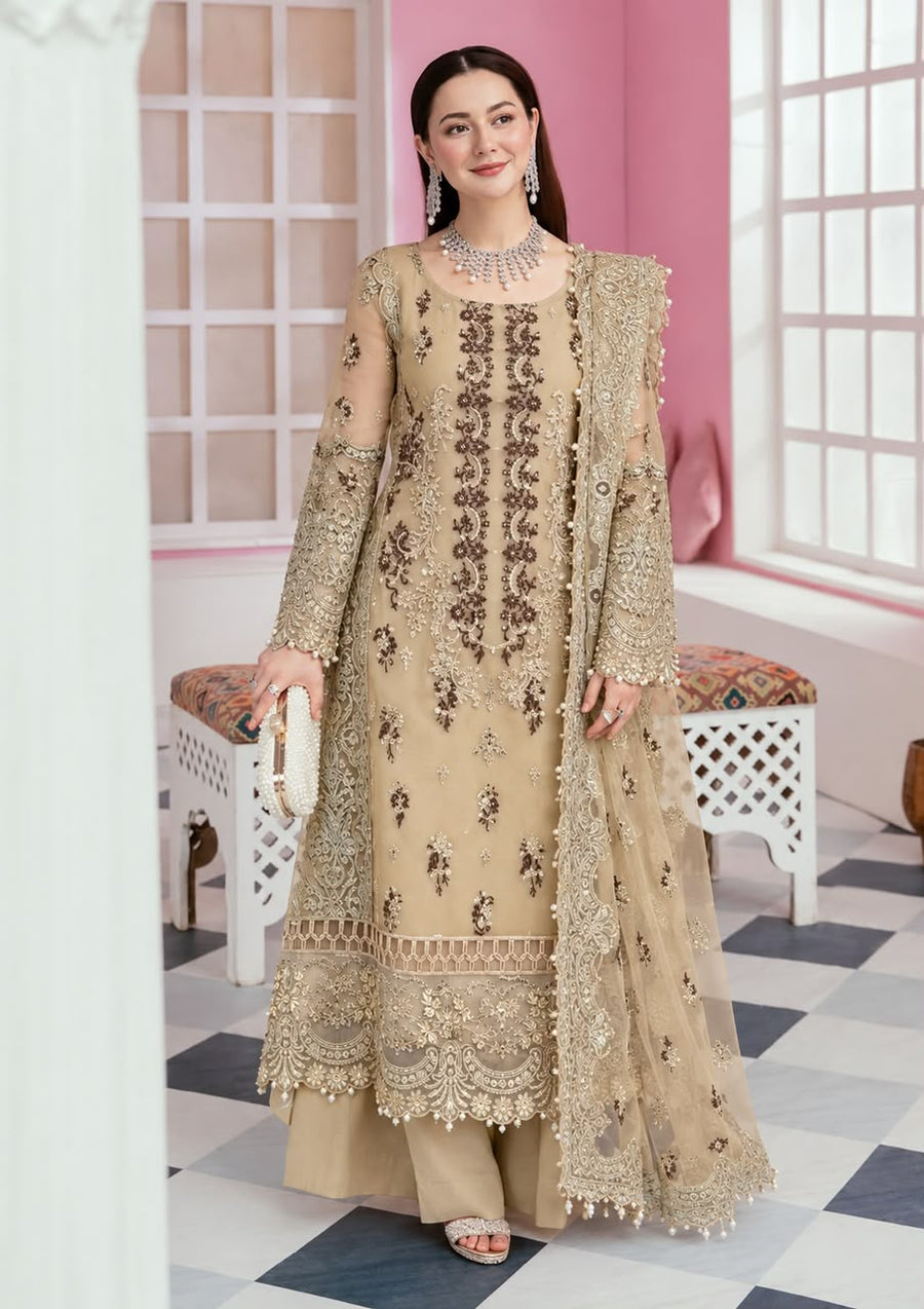 Elaaf Bridal Grey Organza Handwork Embroidered Suit – Adda Work, Pearls & Ready-to-Wear Dupatta
