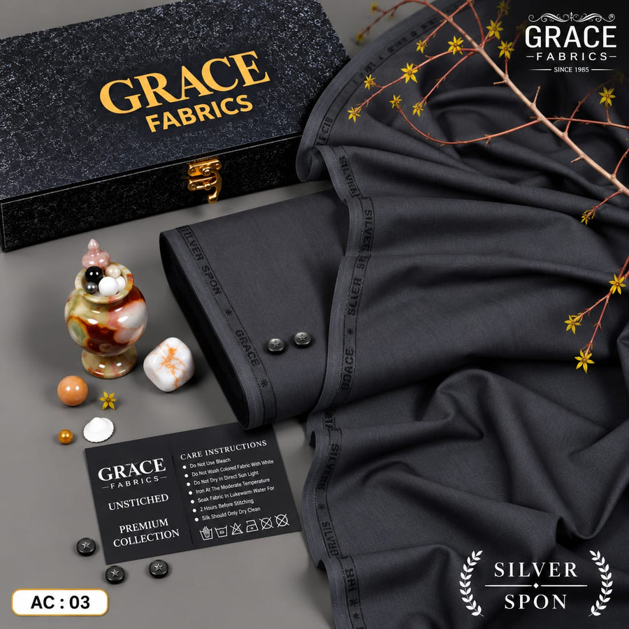 Grace Men's Luxury Unstitched Fabric – Original Box Packaging & Accessories Included