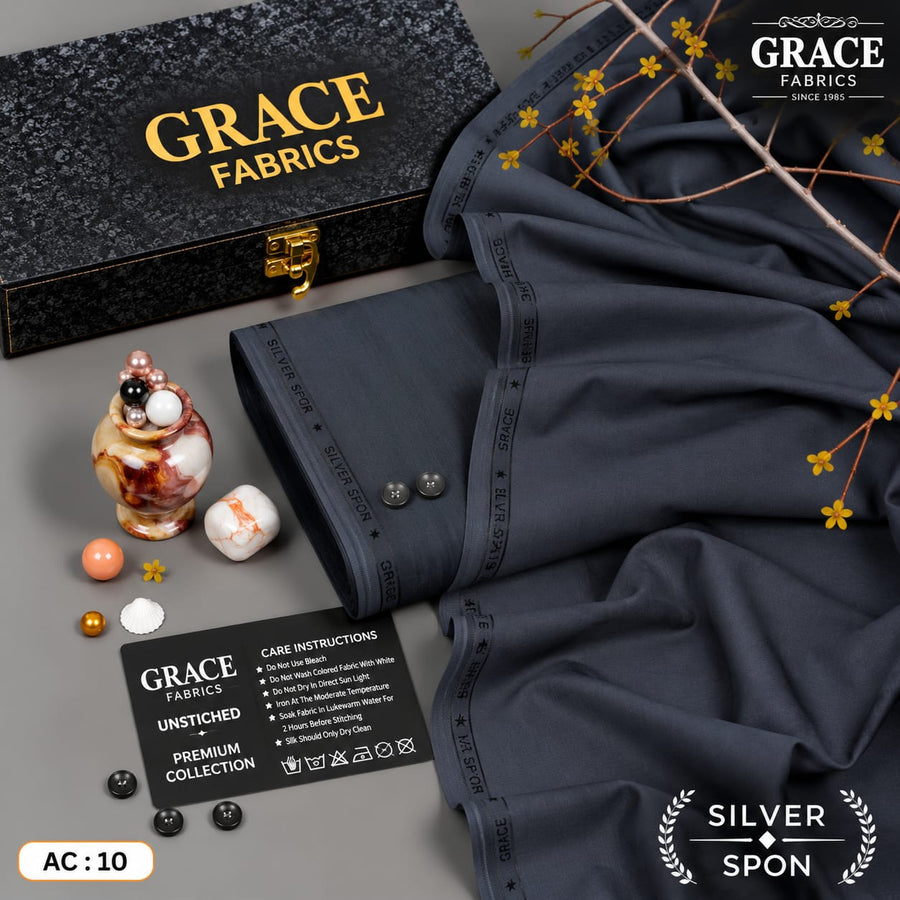 Grace Men's Luxury Unstitched Fabric – Original Box Packaging & Accessories Included