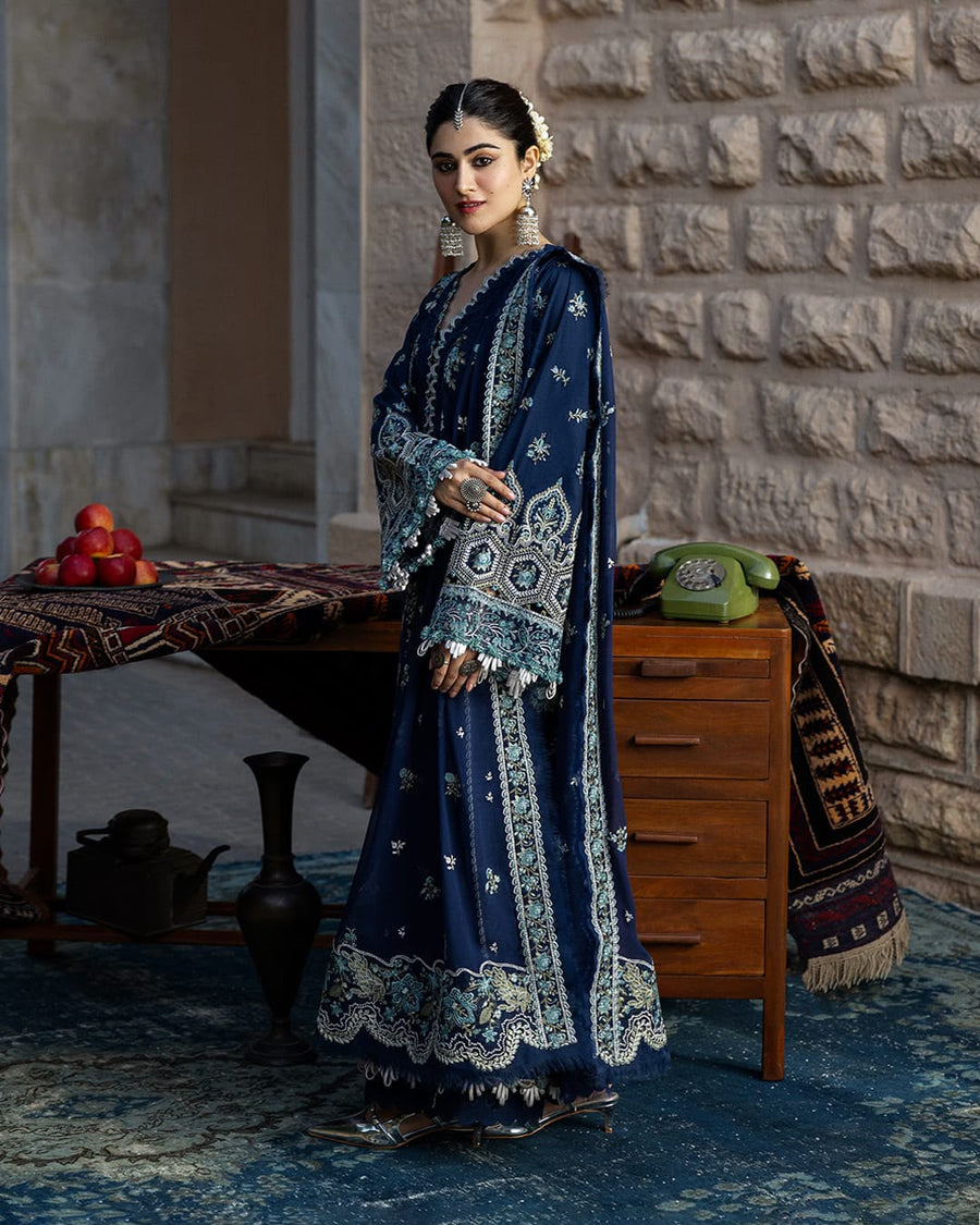 KAHF Premium Air-Jet Dhanak 3-Piece Embroidered Suit (Code: NF 436)