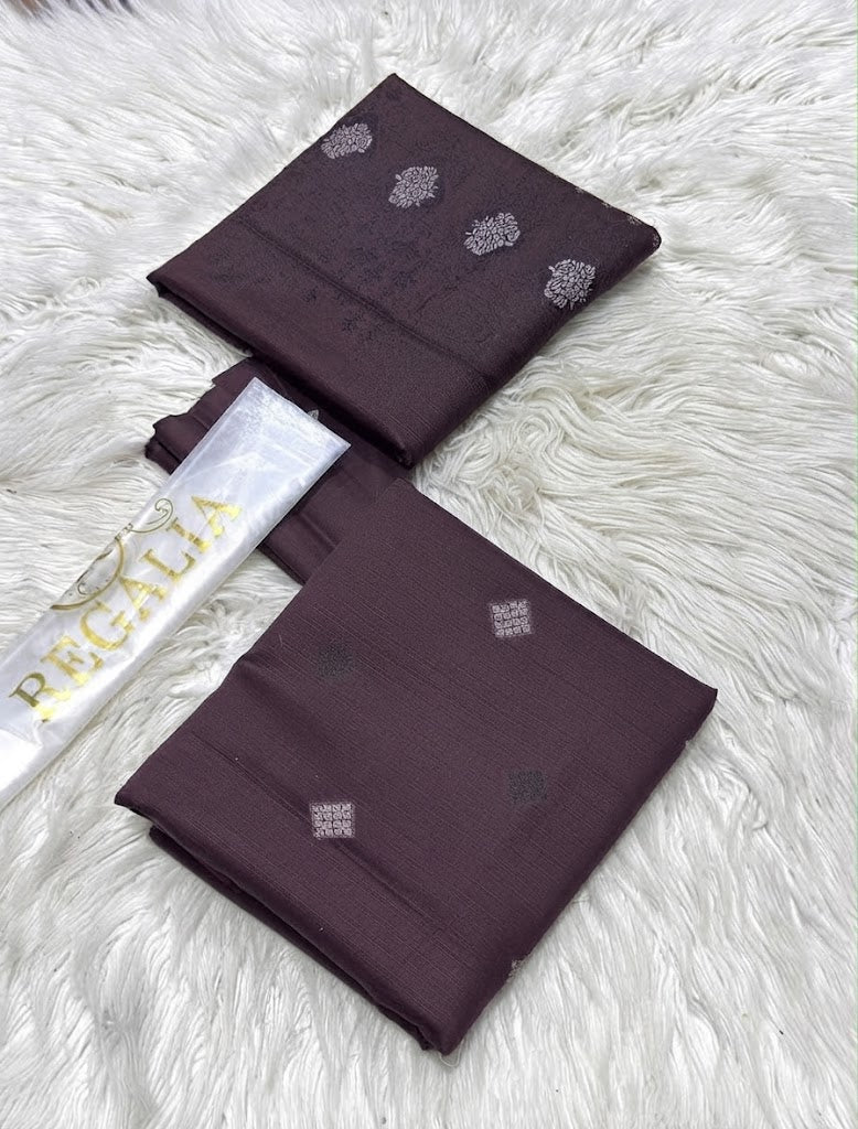 Premium Dark Plum Jacquard Cambric 3-Piece Unstitched Collection