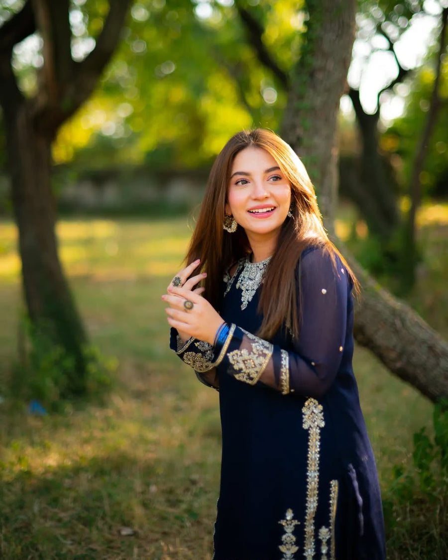 Agha Noor Luxury Chiffon Embroidered