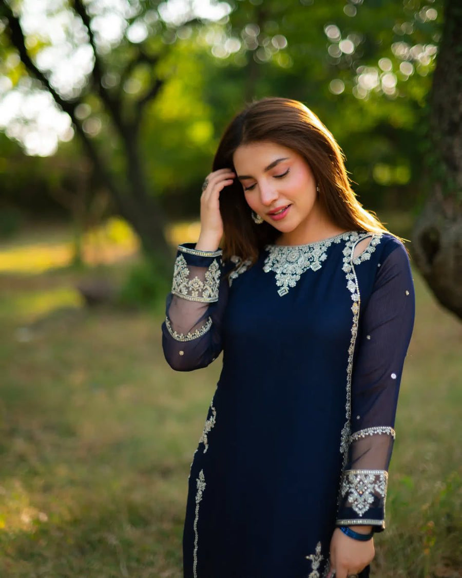 Agha Noor Luxury Chiffon Embroidered