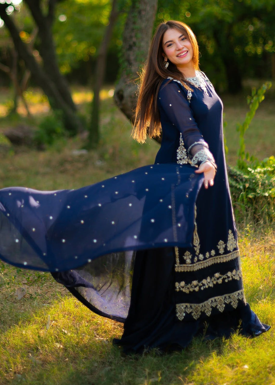 Agha Noor Luxury Chiffon Embroidered