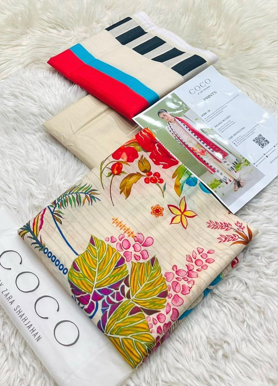 Modern Ivory Floral Lawn 3-Piece Collection Vol. 1 | Coco, Orient & Sana Safinaz